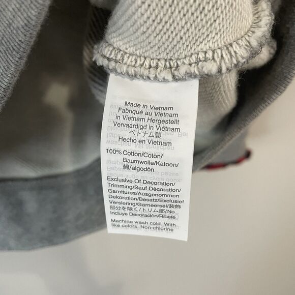 J Crew Women’s Gray Sweatshirt 2X Buffalo Check - Picture 7 of 10